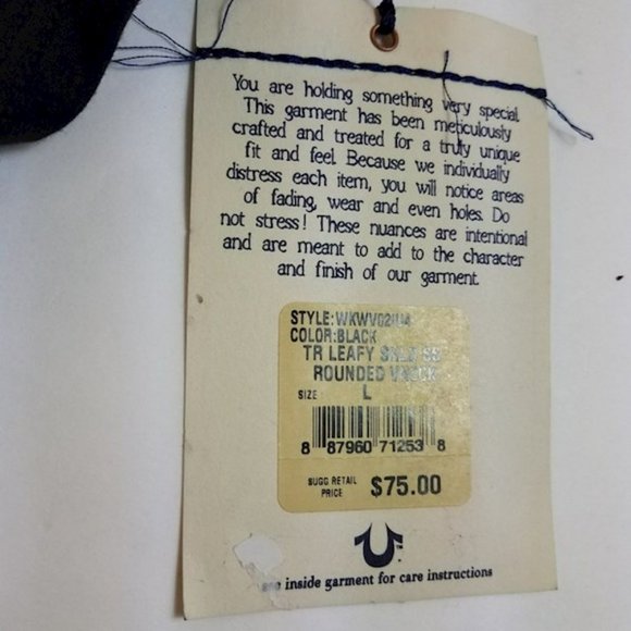 VINTAGE TRUE RELIGION BLACK TSHIRT SIZE LARGE NWT - Picture 3 of 6